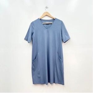 Eileen Fisher Jersey V-Neck Dress sky blue size XS